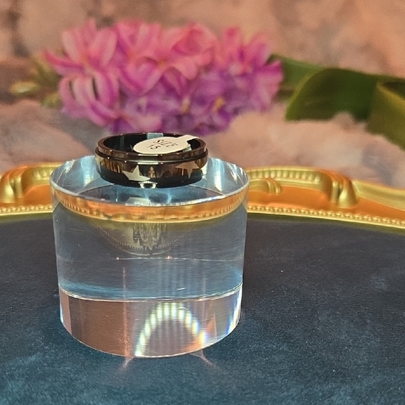 Black with Silver Stars Stainless Steel Spinner Ring Brand New In Box - Picture 2 of 7